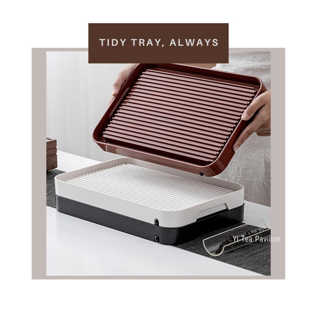 Modern Zen Tea Tray – Minimalist Elegance with Practical Drainage 简约禅意茶盘|现代茶生活的理想之选