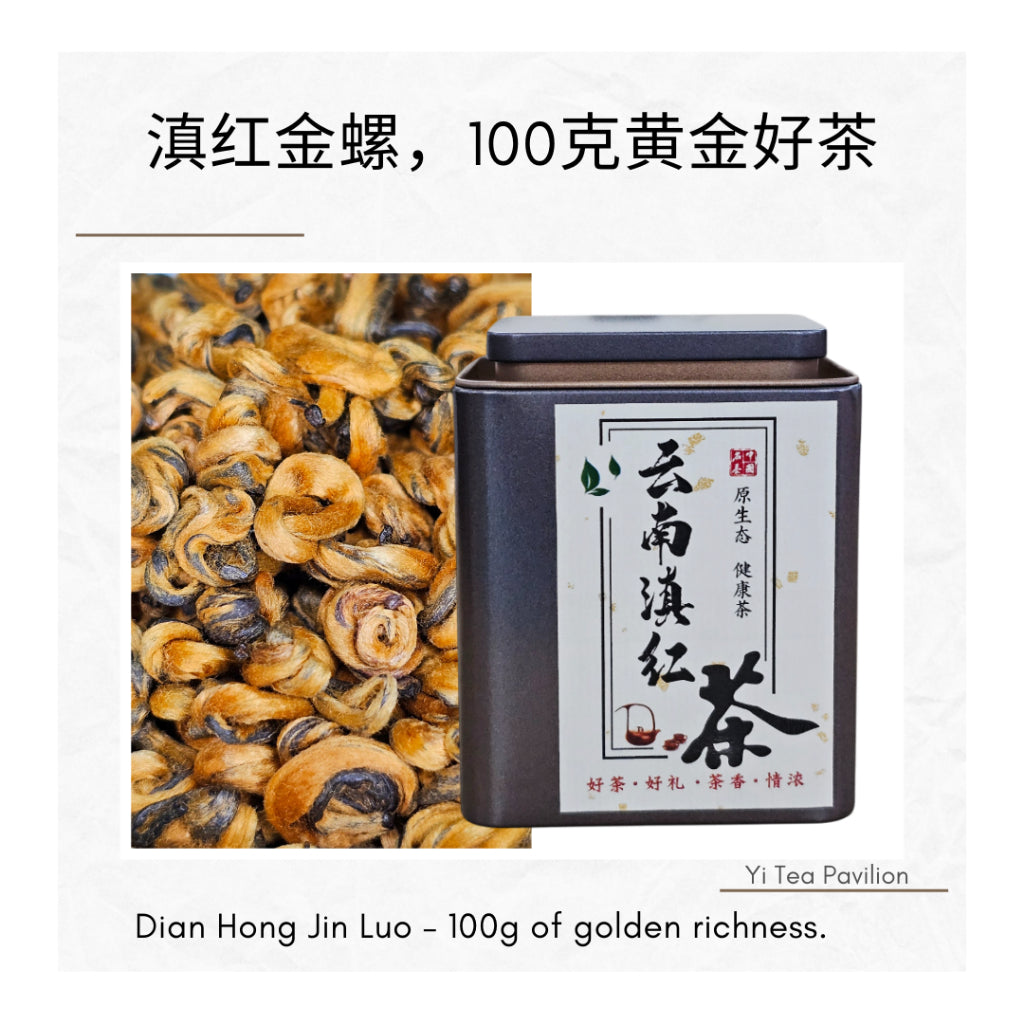 Yunnan Golden Snail Black Tea – Dian Hong Jin Luo 滇红金螺 | 100g Tin | First Grade