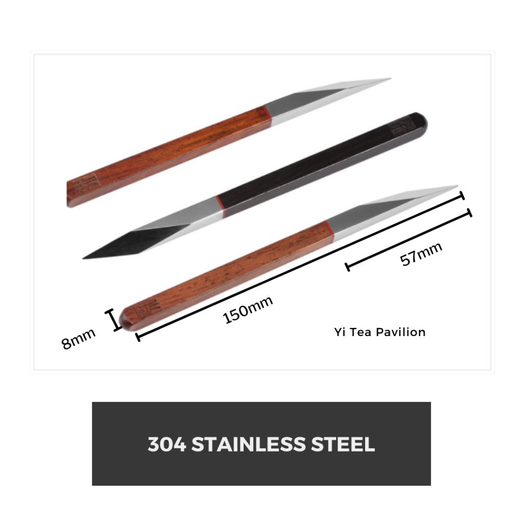 Premium Tea Knife - 304 Stainless Steel with Natural Wood Ebony Blood Sandalwood 高级茶刀 - 304不锈钢配天然木柄