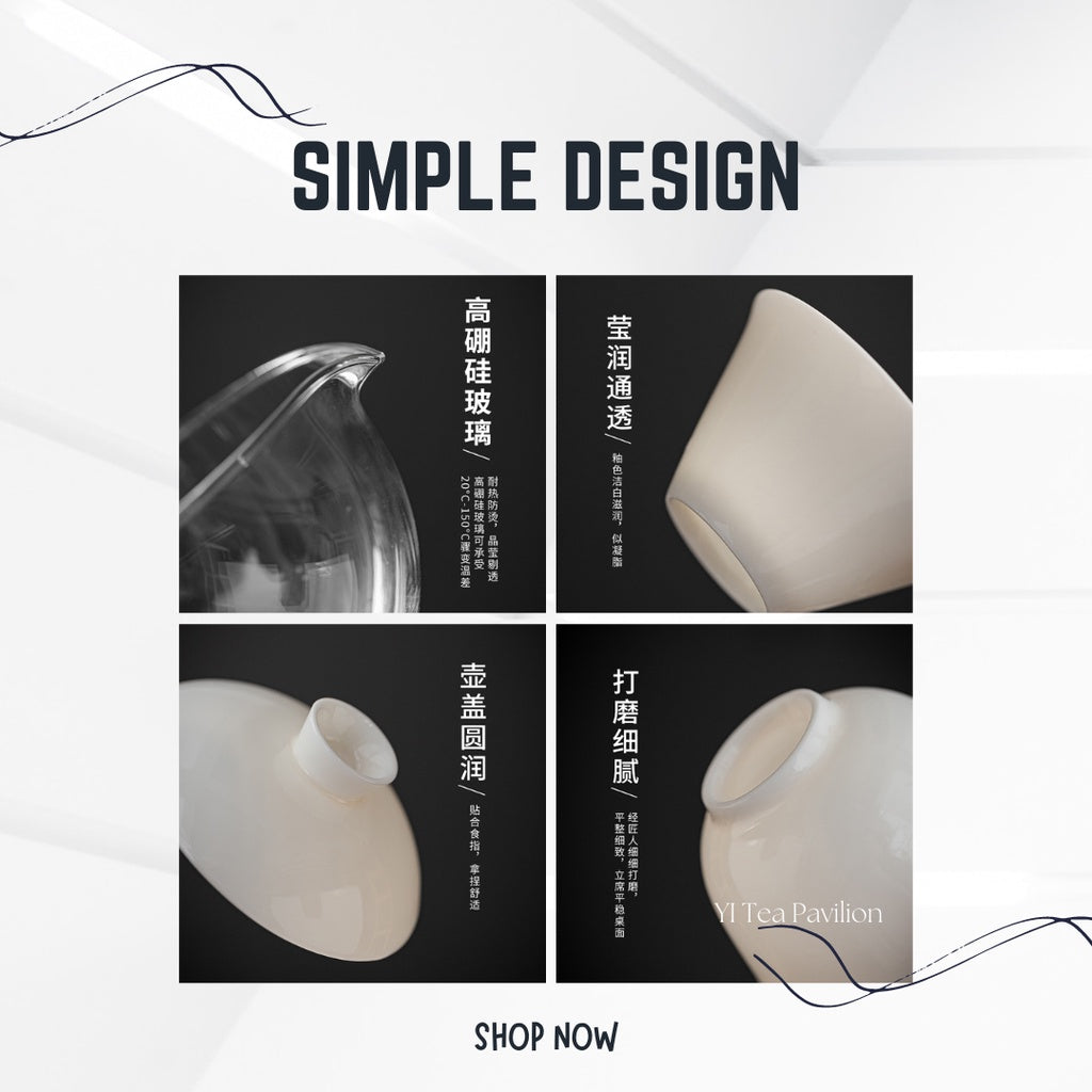 [SG Seller] WHITE TRAVEL TEA SET | Modern Tea Set | Gai Bei Tea Set | 白玉瓷便携式旅行茶具 | 德化盖杯旅行茶具