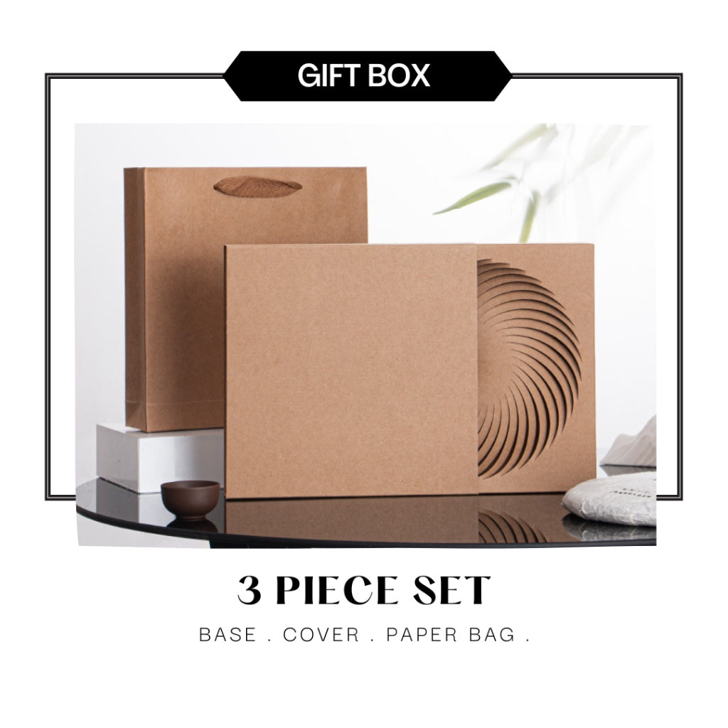 [SG Seller] Kraft Paper Tea Cake Gift Box Chinese Tea Cake Gift Box Set 简约茶饼包装盒茶饼收纳盒礼盒装