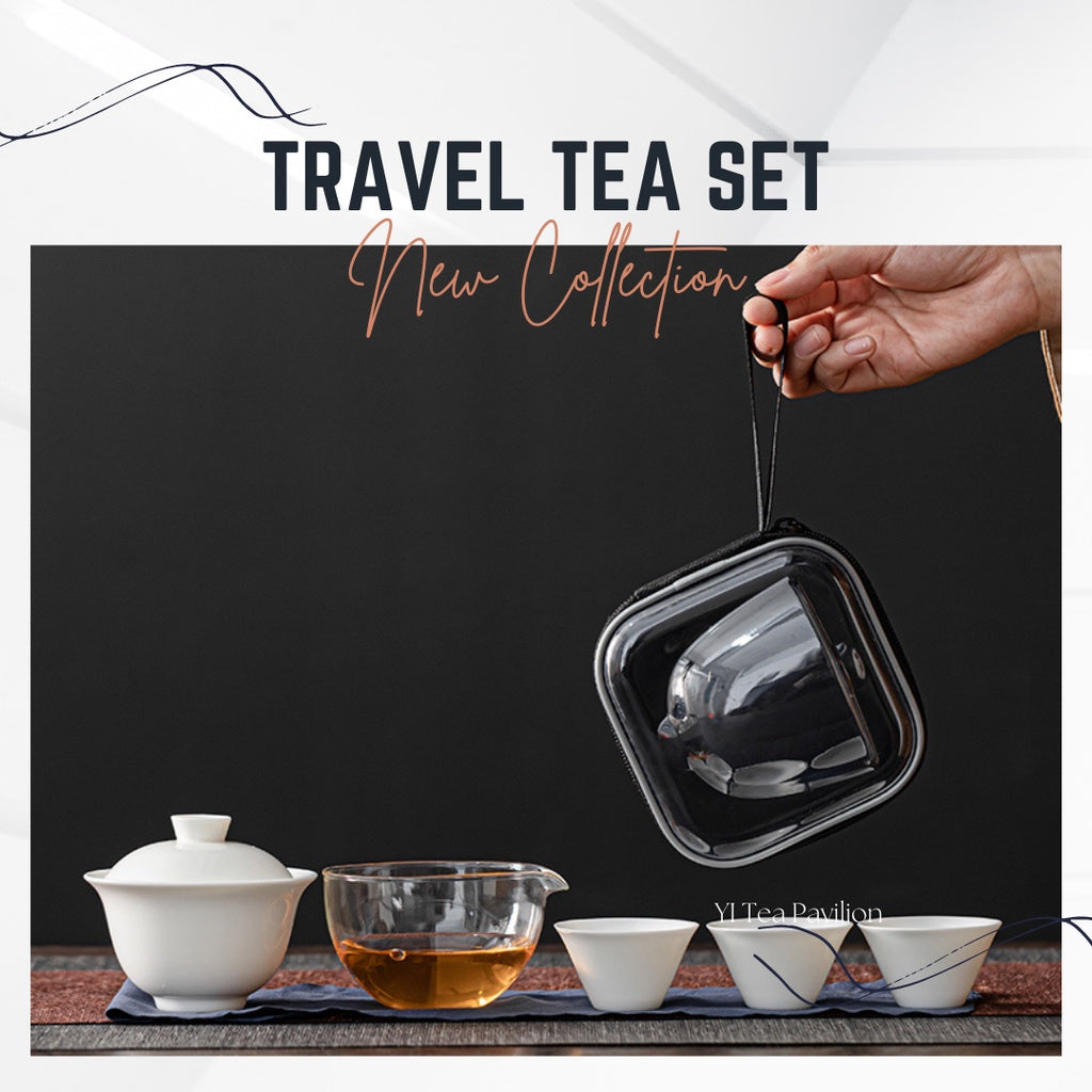 [SG Seller] WHITE TRAVEL TEA SET | Modern Tea Set | Gai Bei Tea Set | 白玉瓷便携式旅行茶具 | 德化盖杯旅行茶具