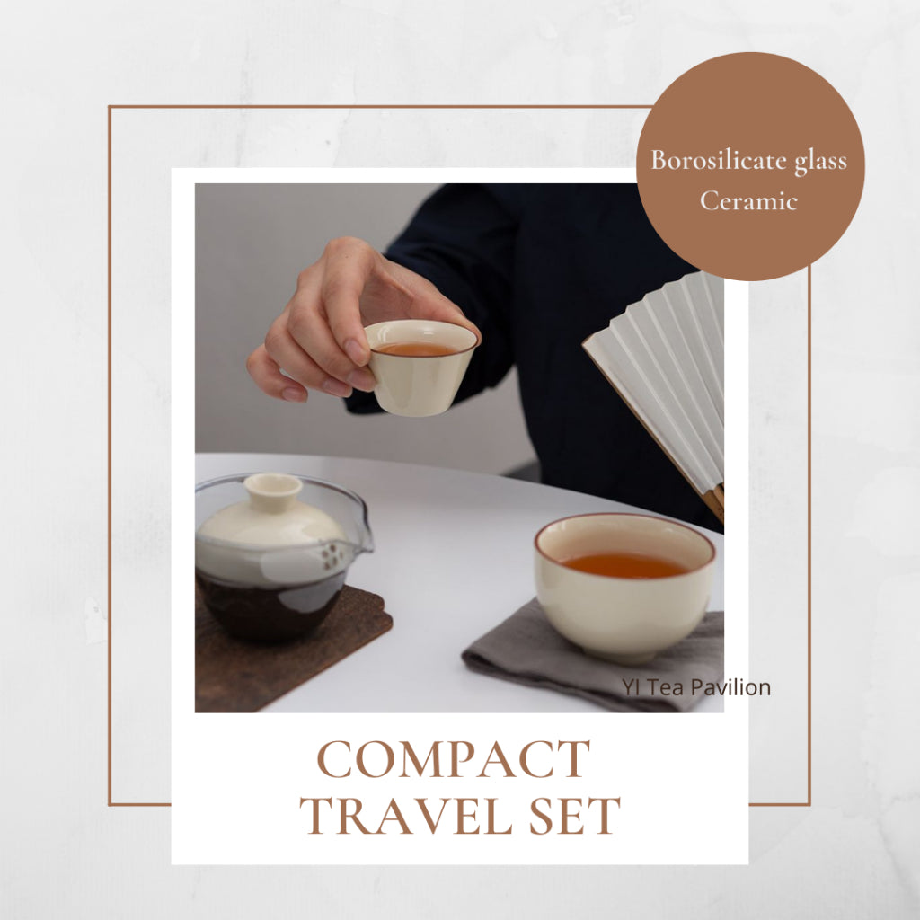 CREAM Chinese Tea Set Travel Set Compact Tea Gift Set Kungfu Tea Set 便携式旅行茶具户外功夫茶具盖碗茶具礼盒款