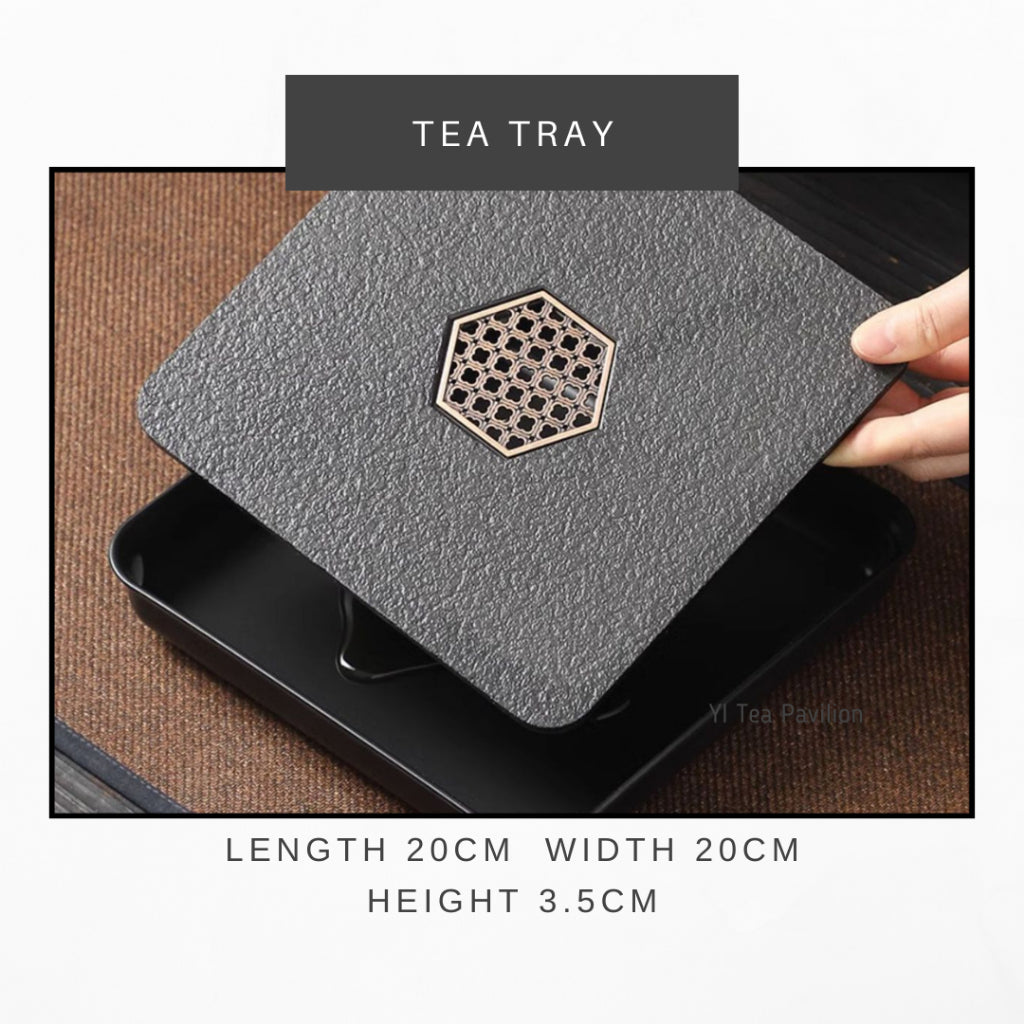 Zen Series Compact Tea Tray — Minimalist Gongfu Style Serving Tray | 禅意小茶盘 — 简约功夫茶托盘