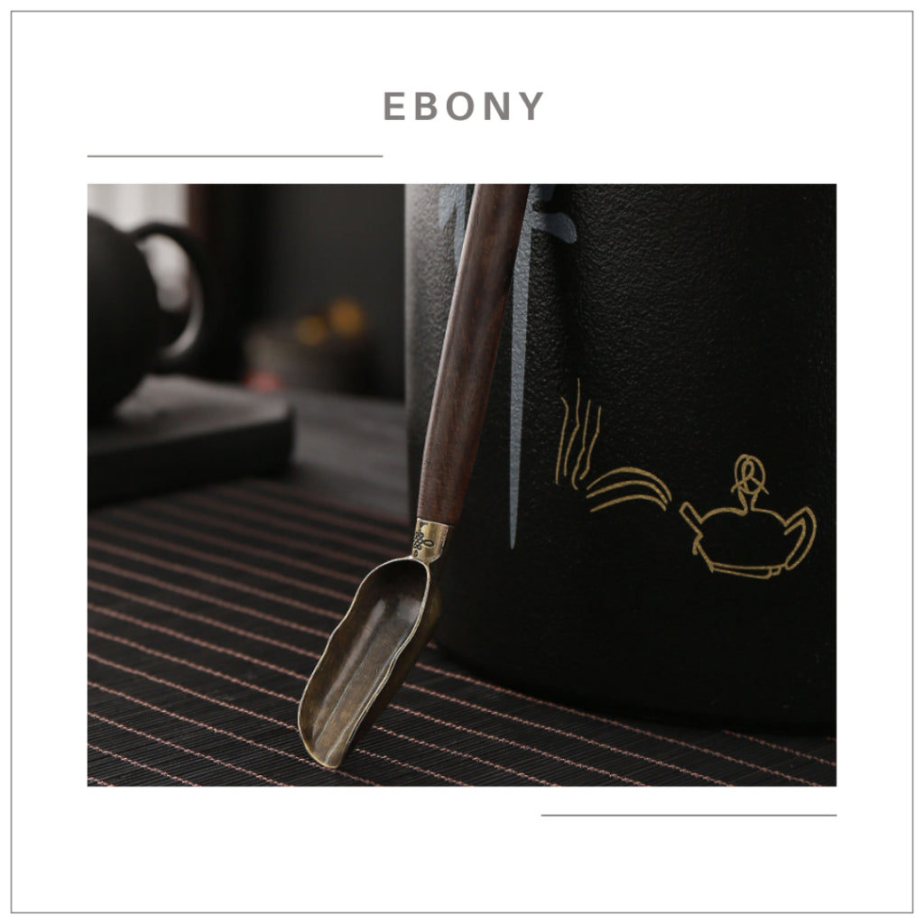Artisan Brass & Ebony Tea Scoop – Timeless Craft for the Six Essentials of Tea 茶道六君子 黄铜 x 黑檀木茶勺 一勺藏雅