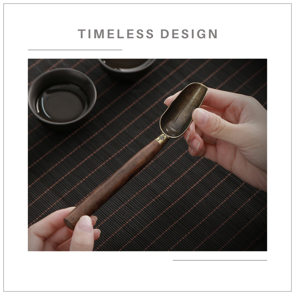 Artisan Brass & Ebony Tea Scoop – Timeless Craft for the Six Essentials of Tea 茶道六君子 黄铜 x 黑檀木茶勺 一勺藏雅
