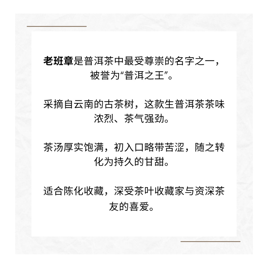 [SG Seller] 2008 Yunnan Lao Ban Zhang Raw Puer Sheng Puer Tea Bulang Mountain 老班章乔木布朗山生普洱特级 | 120g
