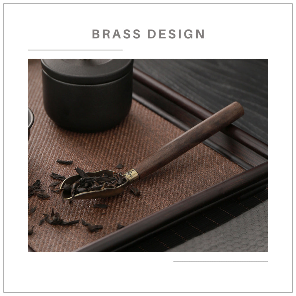 Artisan Brass & Ebony Tea Scoop – Timeless Craft for the Six Essentials of Tea 茶道六君子 黄铜 x 黑檀木茶勺 一勺藏雅
